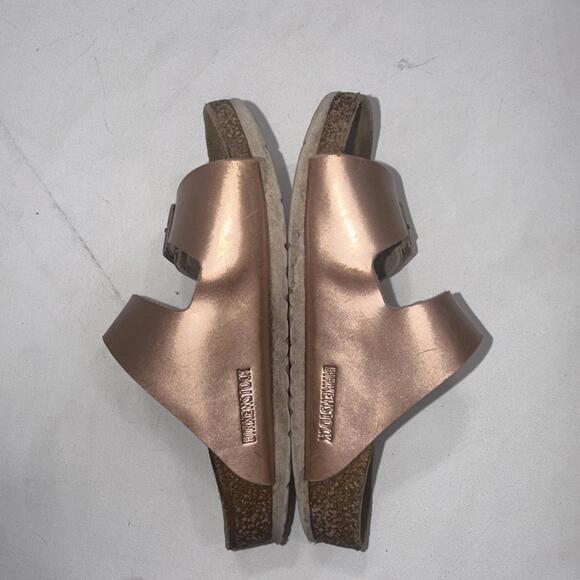 Birkenstock Arizona Kids Rose Gold Metallic Double Buckle Sandals Unsized - Picture 9 of 15